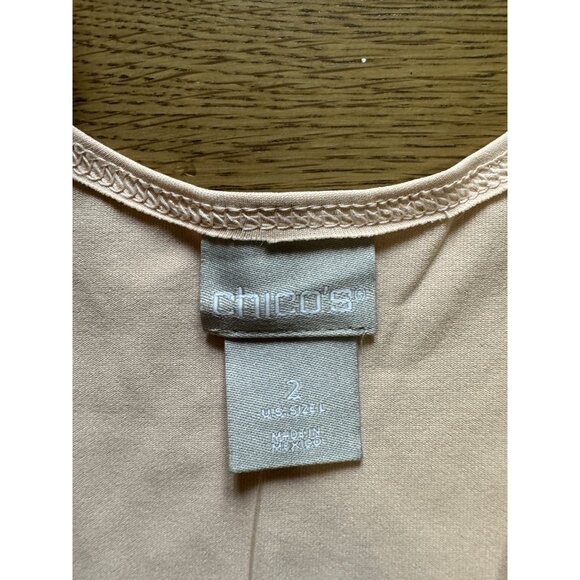 Chico's Women Tank Top 2 Large Peach Microfiber Contemporary Basic Knit City NWT - Picture 4 of 11